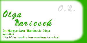 olga maricsek business card